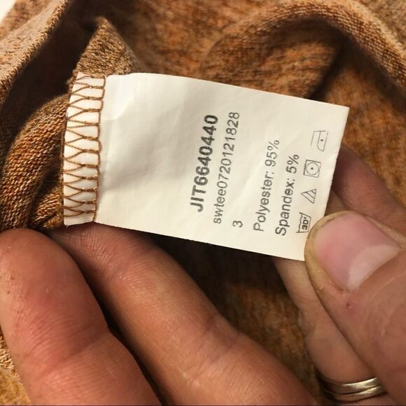 Shein curve cropped burnt orange twist front short sleeve top blouse cheap 1X - Picture 5 of 10